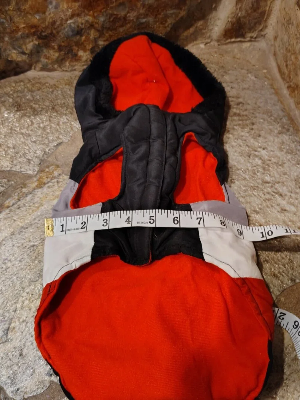 Hooded Winter Pet Jacket Size Medium Dog Cat Hoodie Velcro Warm Colorblock